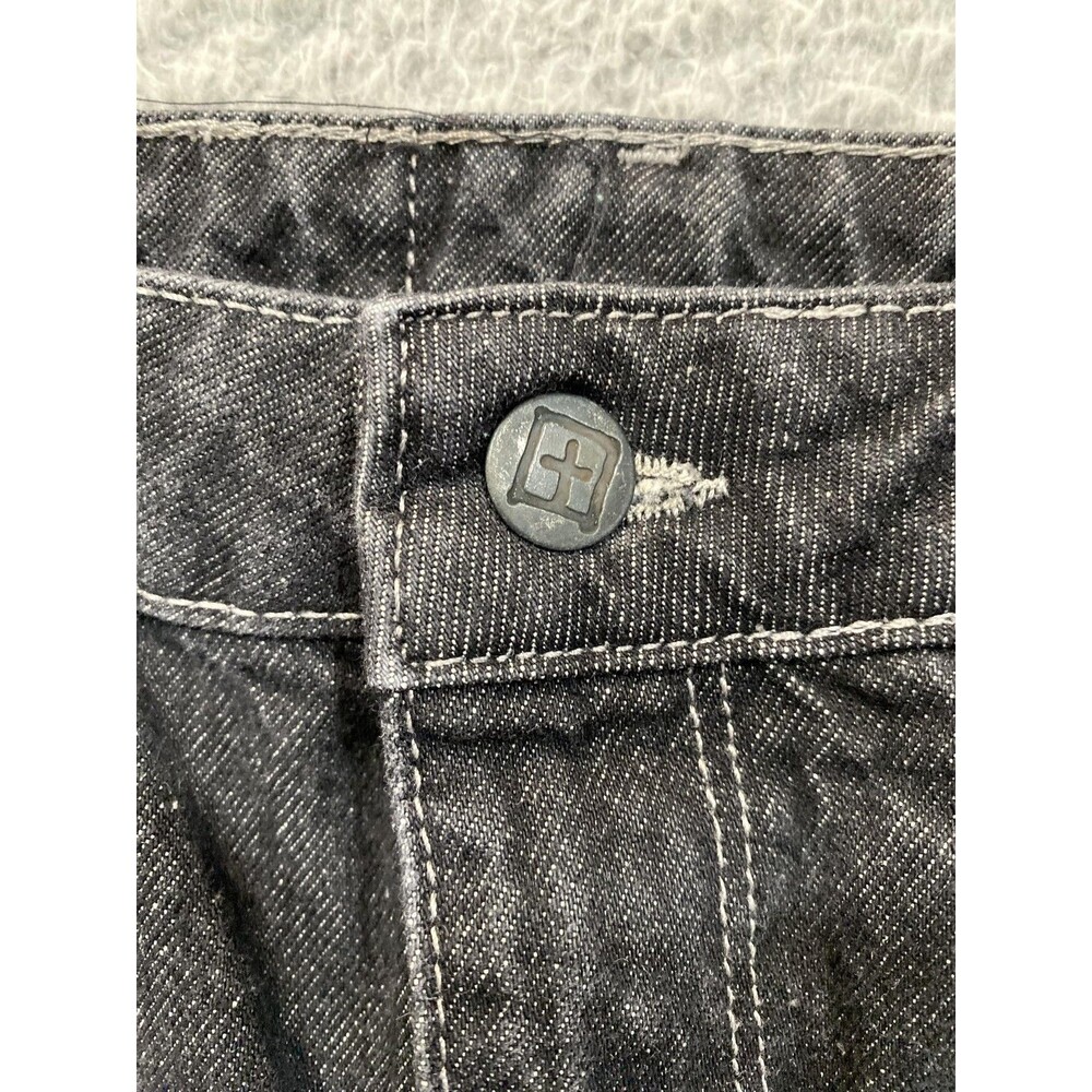 Ksubi Jeans Womens 24 Black Charcoal High Rise Wide Leg 100% Cotton Denim Turkey - Picture 7 of 16